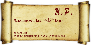 Maximovits Péter névjegykártya